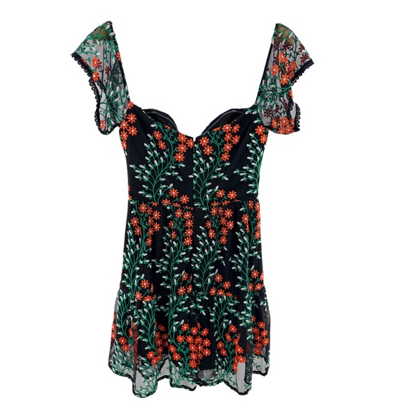 Dress The Population River Embroidered Midi Dress Romantic Feminine Whimsigoth M - Picture 6 of 7